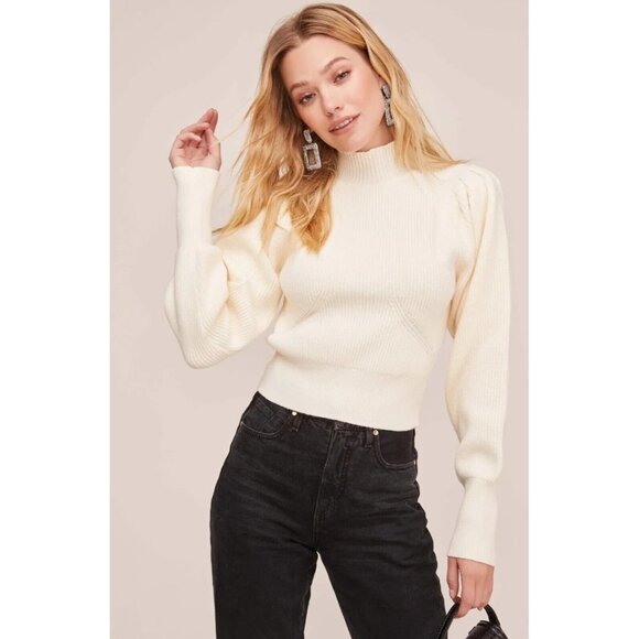 ASTR Womens Lana Mock Neck Sweater Off White Pullover‎ Size Medium - Picture 1 of 11